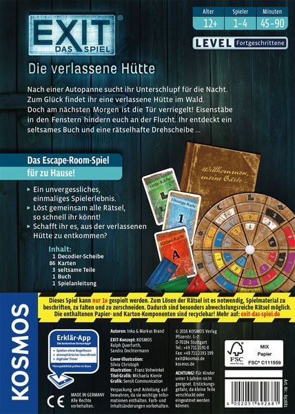 Produktbild: EXIT, Das Spiel - Die verlassene H&uuml;tte