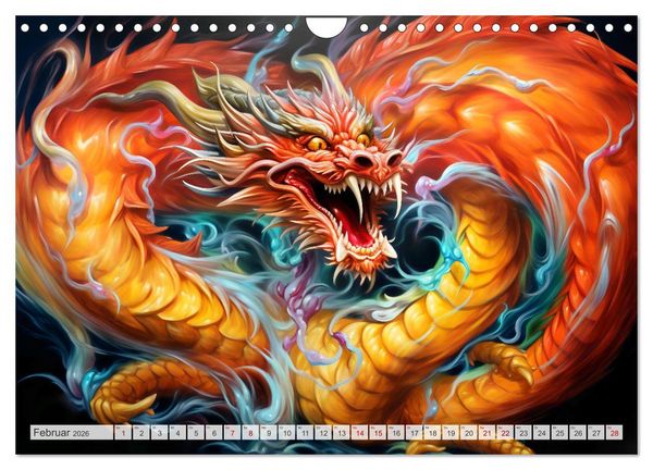 Produktbild: Jahr des Drachen - Im Stil des chinesischen Tierkreiszeichens (Wandkalender 2026 DIN A4 quer), CALVENDO Monatskalender