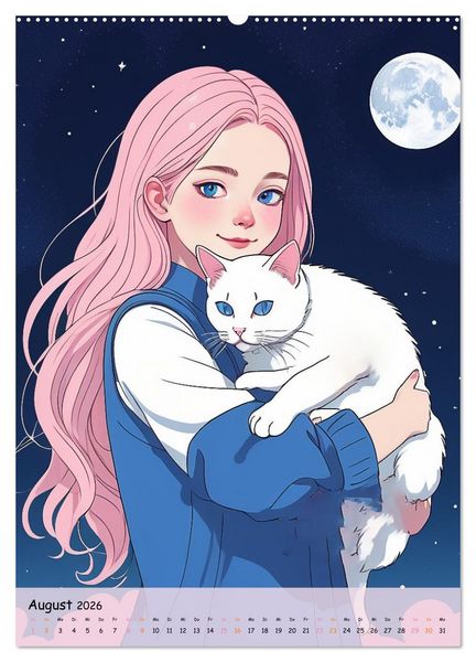 Produktbild: Tr&auml;ume eines jungen Herzens &ndash; Eine Manga-Reise zur Selbstfindung (hochwertiger Premium Wandkalender 2026 DIN A2 hoch), Kunstdruck in Hochglanz