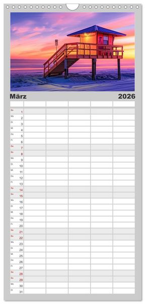 Produktbild: Familienplaner 2026 - Traumhafte Str&auml;nde mit 5 Spalten (Wandkalender, 21 x 45 cm) CALVENDO