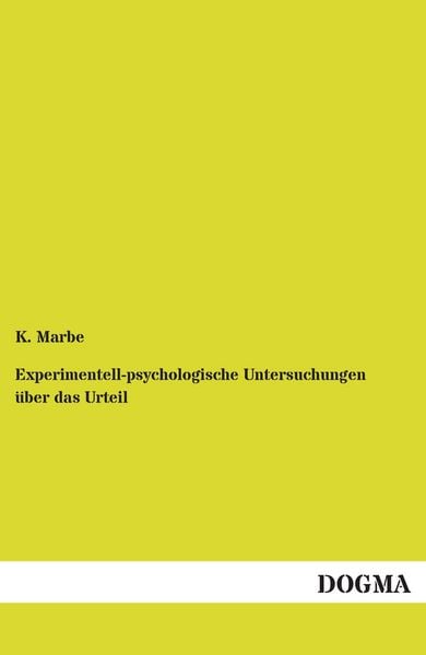 Produktbild: Experimentell-psychologische Untersuchungen &uuml;ber das Urteil