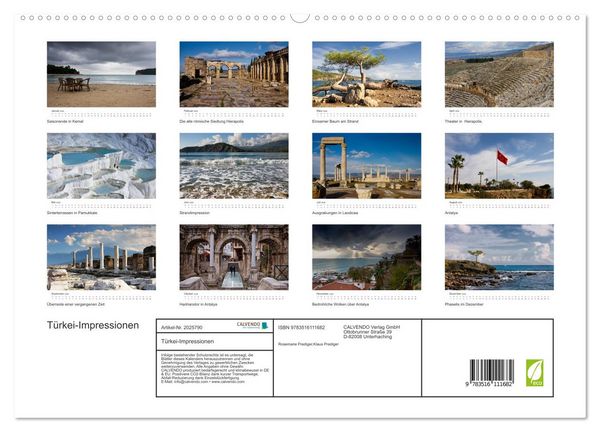 Produktbild: T&uuml;rkei-Impressionen (hochwertiger Premium Wandkalender 2026 DIN A2 quer), Kunstdruck in Hochglanz