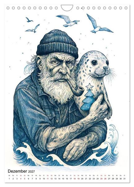 Produktbild: Seem&auml;nner - Die See im Herzen (Wandkalender 2027 DIN A4 hoch), CALVENDO Monatskalender