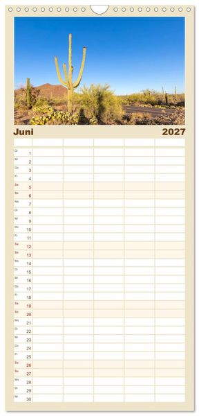 Produktbild: Familienplaner 2027 - Faszination USA - Eine Reise durch Stadt und Natur mit 5 Spalten (Wandkalender, 21 x 45 cm) CALVENDO