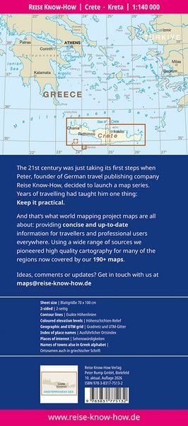 Produktbild: Reise Know-How Landkarte Kreta | Crete (1:140.000)