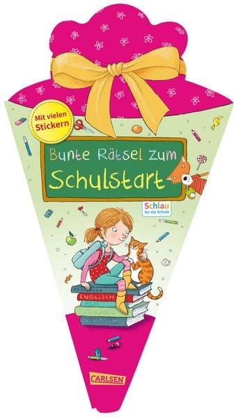 Produktbild: Schlau f&uuml;r die Schule: Bunte R&auml;tsel zum Schulstart (Schult&uuml;te 2025 rosa)