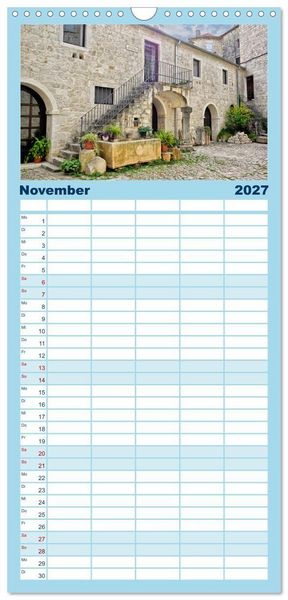 Produktbild: Familienplaner 2027 - Dalmatien - Stille Orte mit 5 Spalten (Wandkalender, 21 x 45 cm) CALVENDO