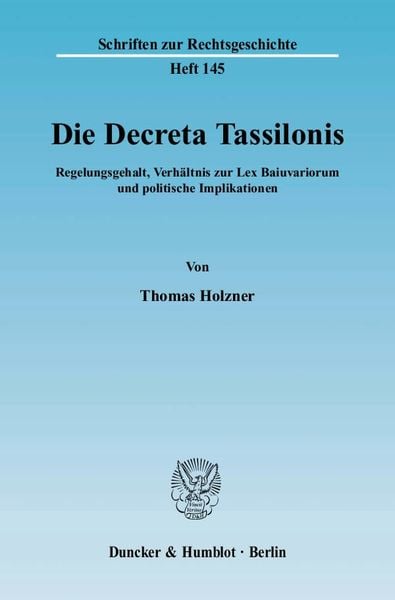 Produktbild: Die Decreta Tassilonis.