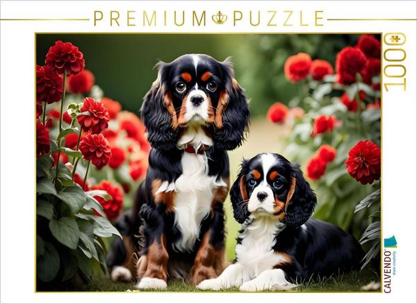 CALVENDO Puzzle Goldige Kavalier King Charles Spaniel | 1000 Teile Lege-Größe 64x48cm Foto-Puzzle für glückliche Stunden