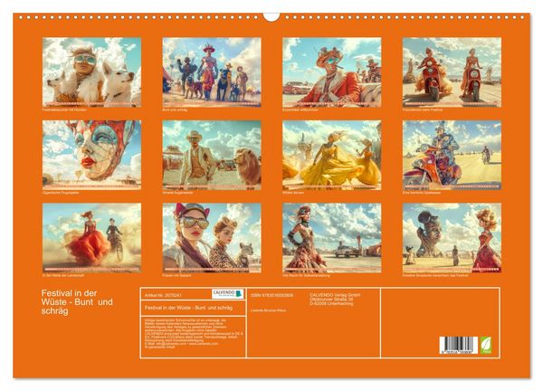 Produktbild: Festival in der W&uuml;ste - Bunt und schr&auml;g (Wandkalender 2026 DIN A2 quer), CALVENDO Monatskalender
