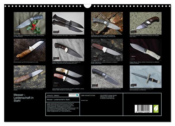 Produktbild: Messer - Leidenschaft in Stahl (Wandkalender 2026 DIN A3 quer), CALVENDO Monatskalender