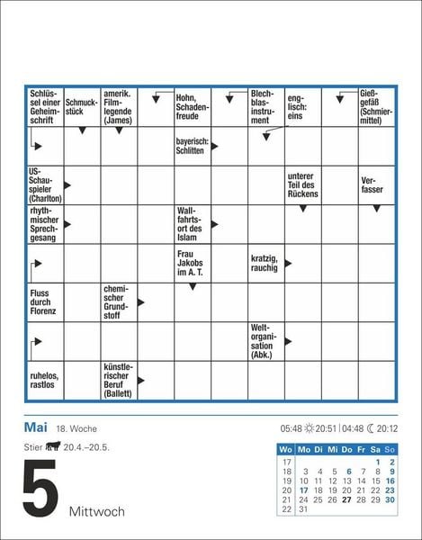 Produktbild: Kreuzwortr&auml;tsel Tagesabrei&szlig;kalender 2027