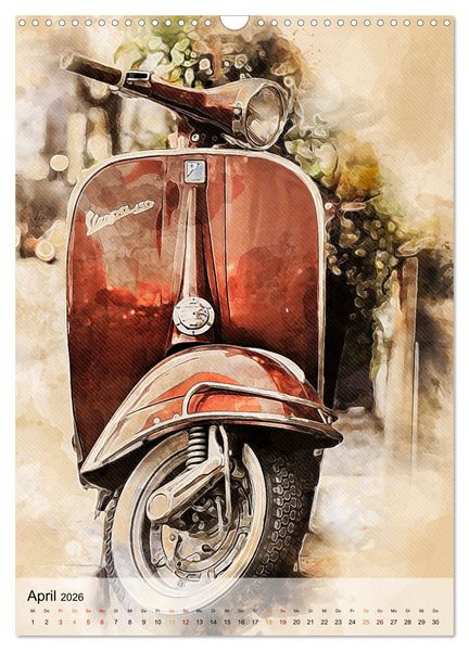 Produktbild: Motorroller - Vespa Galerie (Wandkalender 2026 DIN A3 hoch), CALVENDO Monatskalender