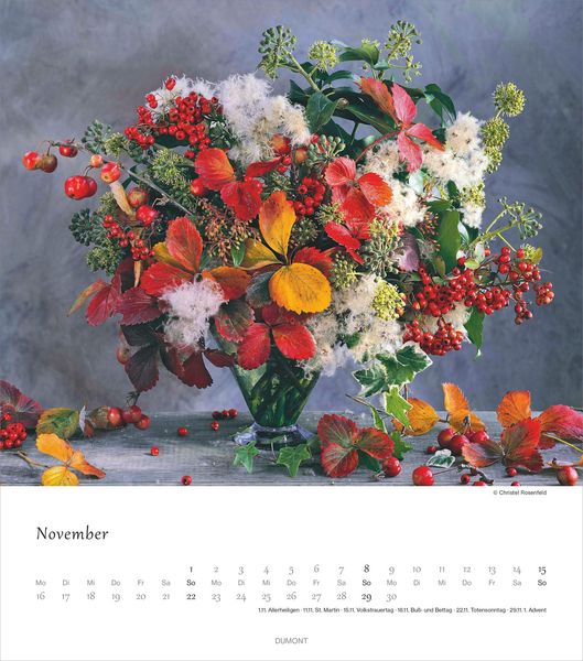 Blumenliebe 2026 - Foto-Kalender - Wand-Kalender - 30x34 - Blumen-Liebe