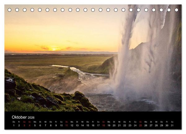 Produktbild: Island - Insel aus Feuer und Eis (Tischkalender 2026 DIN A5 quer), CALVENDO Monatskalender