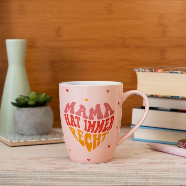 Produktbild: Tasse mit Motivdruck "Mama hat immer recht", mit Banderole