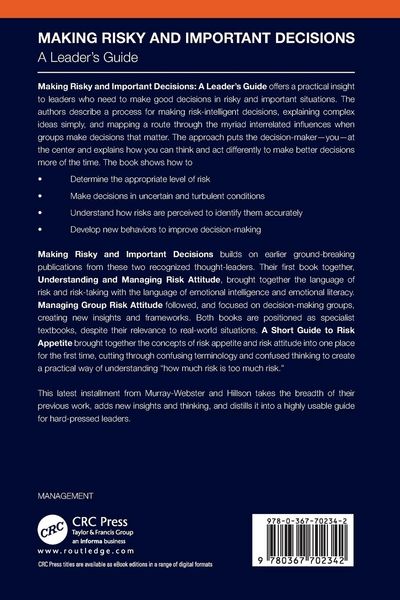 Produktbild: Making Risky and Important Decisions