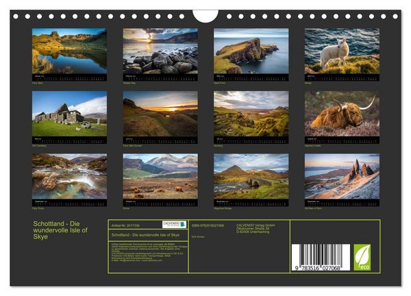 Produktbild: Schottland - Die wundervolle Isle of Skye (Wandkalender 2026 DIN A4 quer), CALVENDO Monatskalender