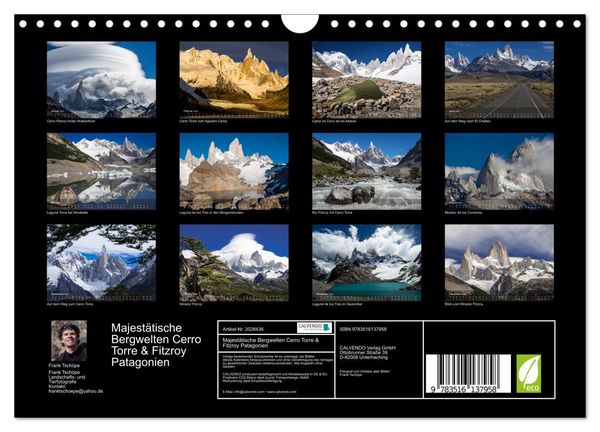 Produktbild: Majest&auml;tische Bergwelten Cerro Torre & Fitzroy Patagonien (Wandkalender 2026 DIN A4 quer), CALVENDO Monatskalender