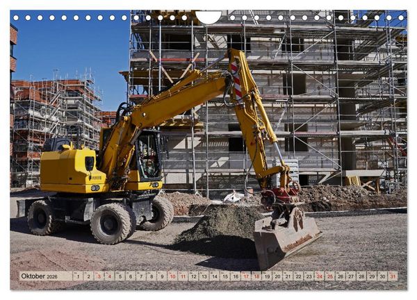 Produktbild: Bagger im Einsatz (Wandkalender 2026 DIN A4 quer), CALVENDO Monatskalender