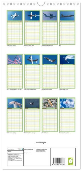 Produktbild: Familienplaner 2027 - Milit&auml;rflieger mit 5 Spalten (Wandkalender, 21 x 45 cm) CALVENDO