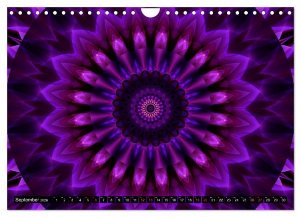 Produktbild: Energie - Mandalas, Spiritualit&auml;t durch die Farbe Lila (Wandkalender 2026 DIN A4 quer), CALVENDO Monatskalender
