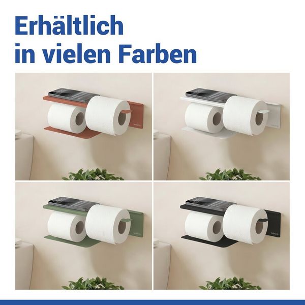 Produktbild: Turbo-Loc&reg; Toilettenpapierhalter mit Ablage Mod. Lizan Braun, Befestigen ohne Bohren