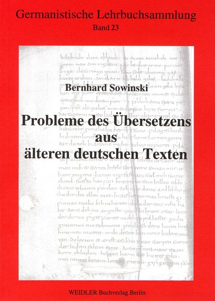 Produktbild: Probleme des &Uuml;bersetzens aus &auml;lteren deutschen Texten