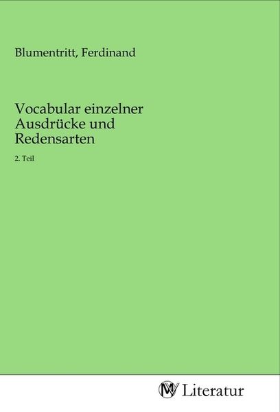 Produktbild: Vocabular einzelner Ausdr&uuml;cke und Redensarten