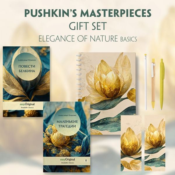 Produktbild: EasyOriginal Readable Classics / Alexander Pushkin's Masterpieces (with audio-online) Readable Classics Geschenkset + Eleganz der Natur Schreibset Basics