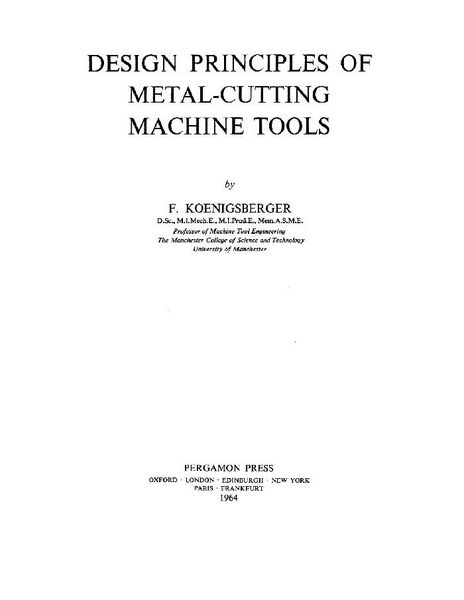 Produktbild: Design Principles of Metal-Cutting Machine Tools