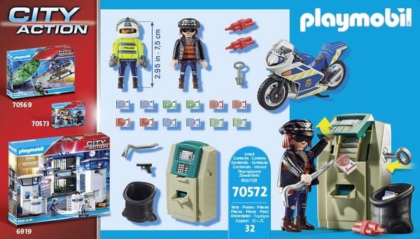 Produktbild: PLAYMOBIL&reg; 70572 Polizei-Motorrad: Verfolgung des Geldr&auml;ubers