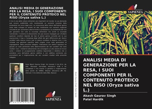 Produktbild: Analisi Media Di Generazione Per La Resa, I Suoi Componenti Per Il Contenuto Proteico Nel Riso (oryza Sativa L.)