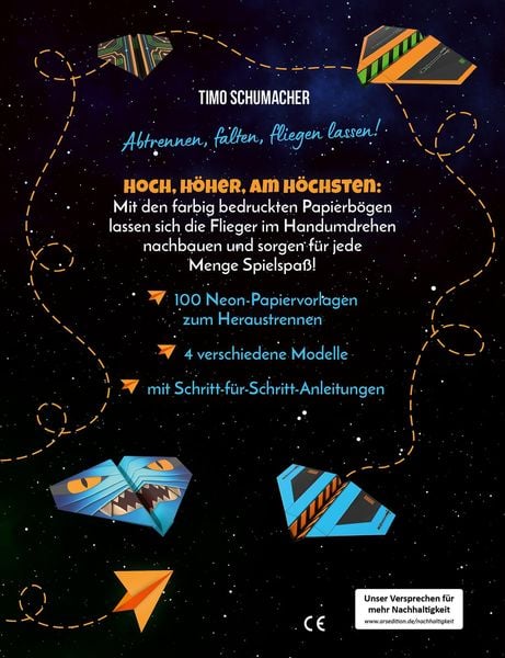 Produktbild: 100 coole Neon-Papierflieger