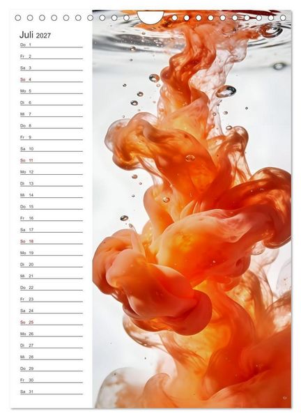 Produktbild: Quiet Fluids - Fluid Art Farben zwischen Wasser und Licht (Wandkalender 2027 DIN A4 hoch), CALVENDO Monatskalender