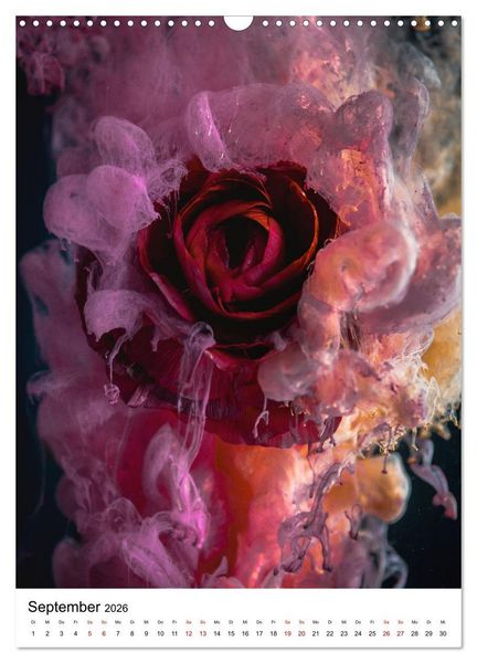 Produktbild: Spiel der Farben - Bl&uuml;ten unter Wasser mit Acrylfarben (Wandkalender 2026 DIN A3 hoch), CALVENDO Monatskalender