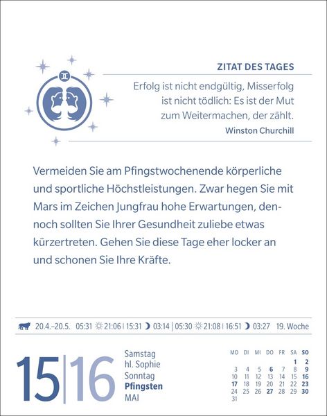 Produktbild: Zwillinge Sternzeichenkalender 2027 - Tagesabrei&szlig;kalender - Ihr Horoskop f&uuml;r jeden Tag