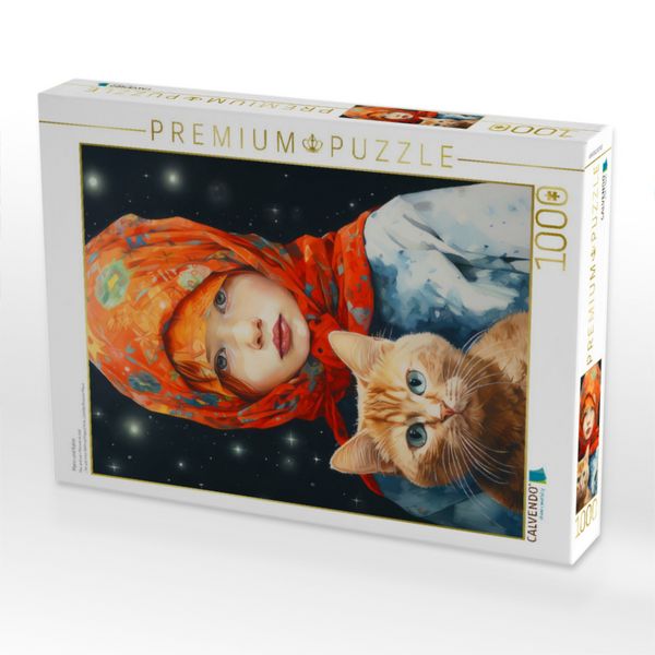 Produktbild: CALVENDO Puzzle Mann und Katze | 1000 Teile Lege-Gr&ouml;&szlig;e 64x48cm Foto-Puzzle f&uuml;r gl&uuml;ckliche Stunden