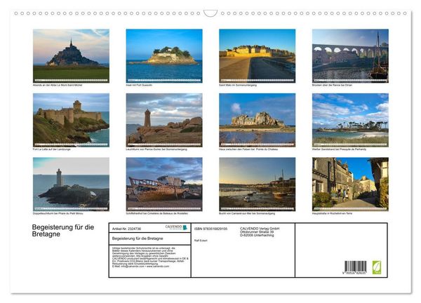 Produktbild: Begeisterung f&uuml;r die Bretagne (Wandkalender 2027 DIN A2 quer), CALVENDO Monatskalender