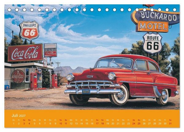 Produktbild: Route US 66 Momente Gem&auml;lde von Georg Huber (Tischkalender 2027 DIN A5 quer), CALVENDO Monatskalender