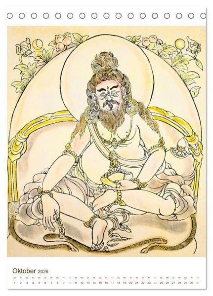 Produktbild: Mit Buddha durchs Jahr: historische Zeichnungen (Tischkalender 2026 DIN A5 hoch), CALVENDO Monatskalender