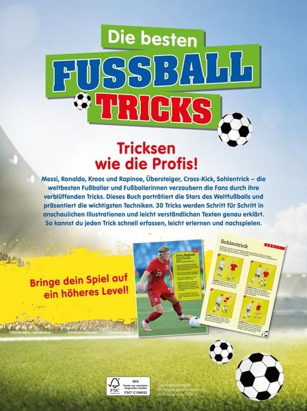 Produktbild: Die besten Fu&szlig;balltricks I Fussball Buch f&uuml;r Kinder ab 7 Jahren