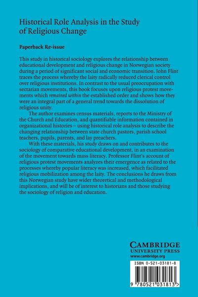 Produktbild: Historical Role Analysis in the Study of Religious Change