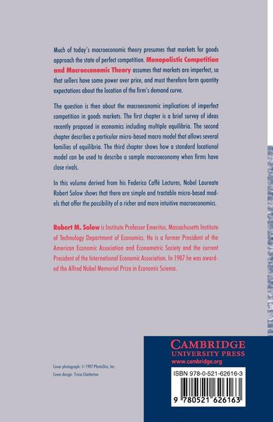 Produktbild: Monopolistic Competition and Macroeconomic Theory