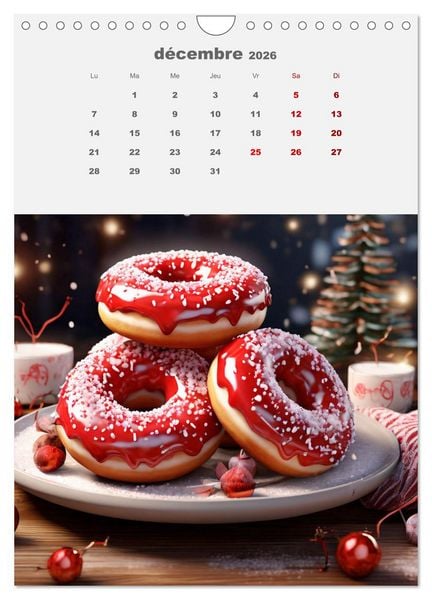 Produktbild: Les aventures sucr&eacute;es des donuts (Calendrier mural 2026 DIN A4 horizontal), CALVENDO calendrier mensuel