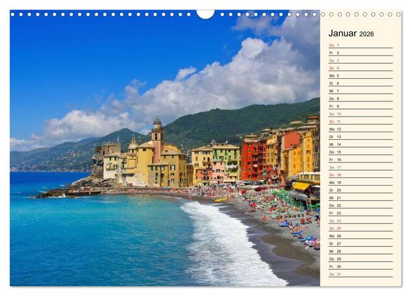 Produktbild: Urlaub an der Italienischen Riviera (Wandkalender 2026 DIN A3 quer), CALVENDO Monatskalender