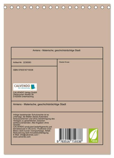 Produktbild: Amiens - Malerische, geschichtstr&auml;chtige Stadt (Tischkalender 2026 DIN A5 hoch), CALVENDO Monatskalender