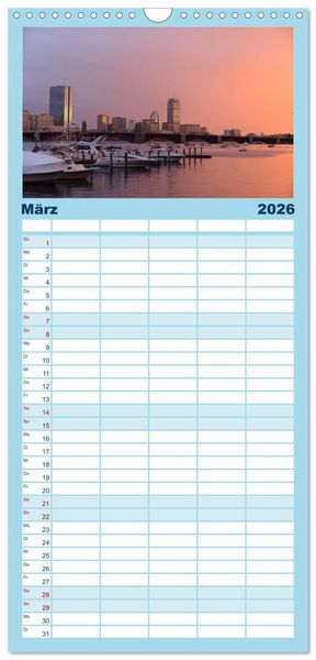 Produktbild: Familienplaner 2026 - Boston - The Hub of the Universe mit 5 Spalten (Wandkalender, 21 x 45 cm) CALVENDO