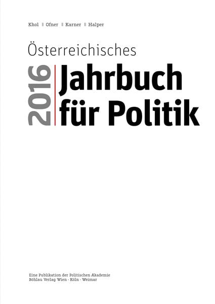 Produktbild: &Ouml;sterreichisches Jahrbuch f&uuml;r Poltik 2016