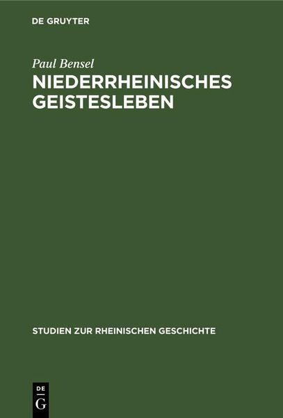 Produktbild: Niederrheinisches Geistesleben